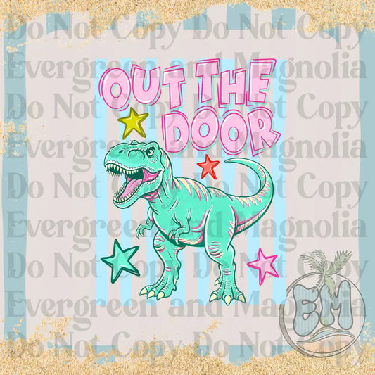 Out the door dino