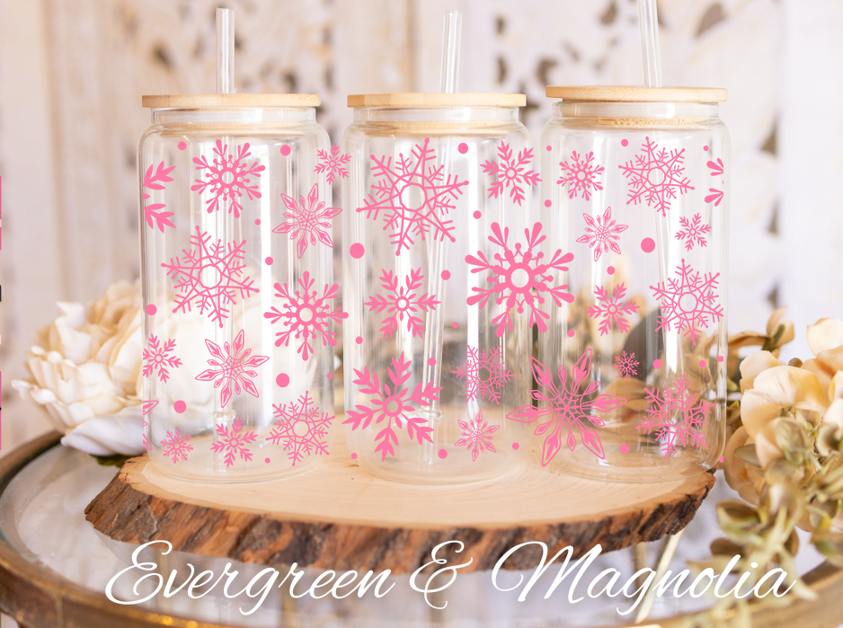 pink snowflakes