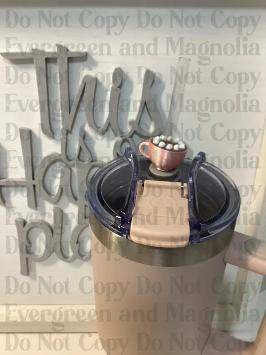 Pink Hot Cocoa Straw Topper 10mm