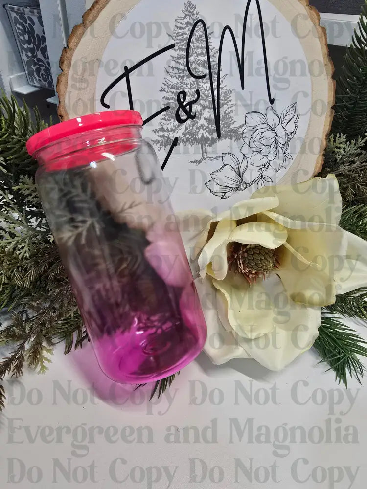 Create your own cup! 16oz ombre hot pink acrylic