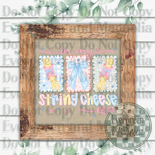 String cheese blue bow