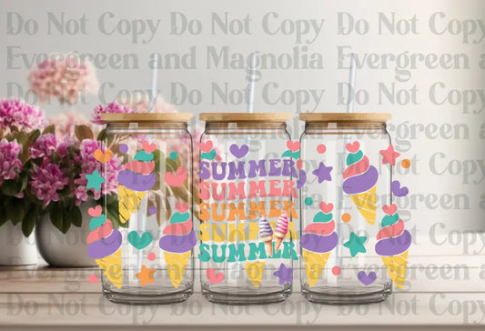 Summer Ice Cream Uv Dtf Print