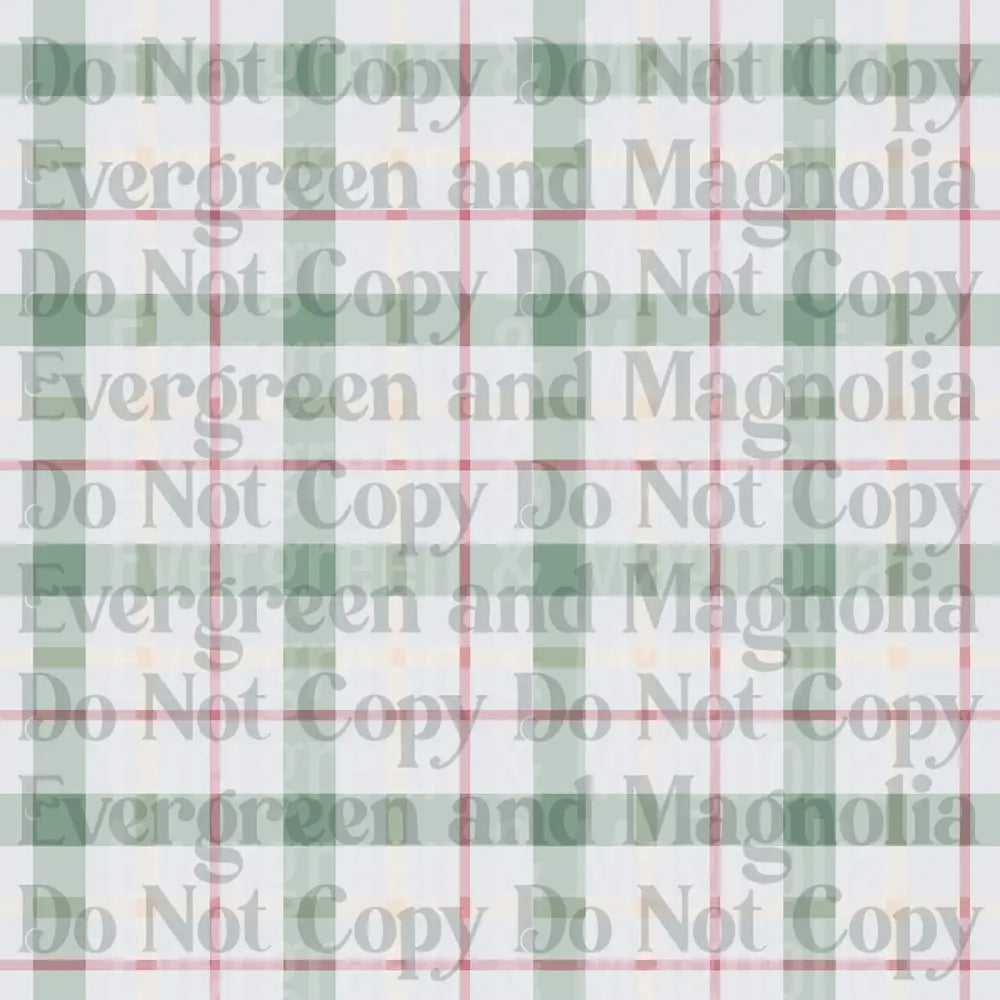 Sage Green Pink Cream Plaid Tartan Pattern