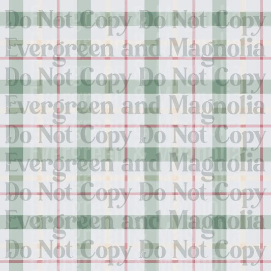 Sage Green Pink Cream Plaid Tartan Pattern