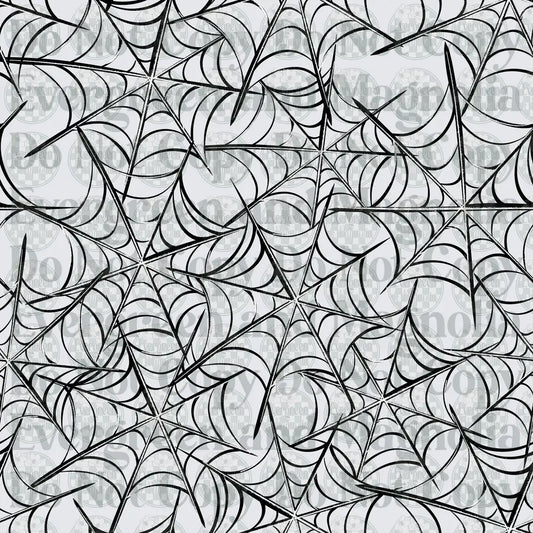 Black and White Repeating Spiderweb Pattern Design