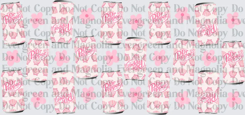 Pink Soda Can Floral Pattern Repeat Design