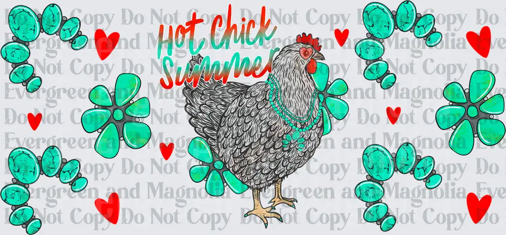 Hot Chick Summer Hen Turquoise Jewelry Hearts Floral