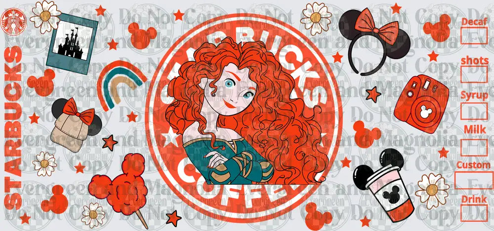 Brave Scottish Princess Disney Parks Coffee Cup Wrap