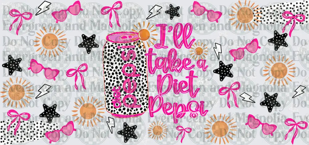 I'll Take A Diet Pepsi Dalmatian Print Can Wrap