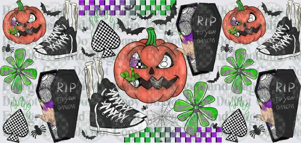 Spooky Halloween Pumpkin RIP To Your Opinions Collage