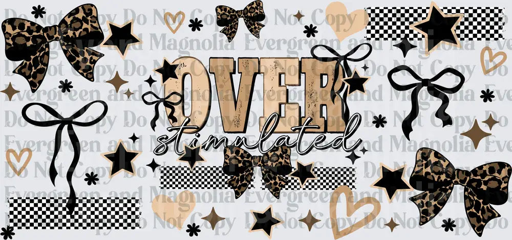 Overstimulated Leopard Bow Checkered Stars Hearts Design