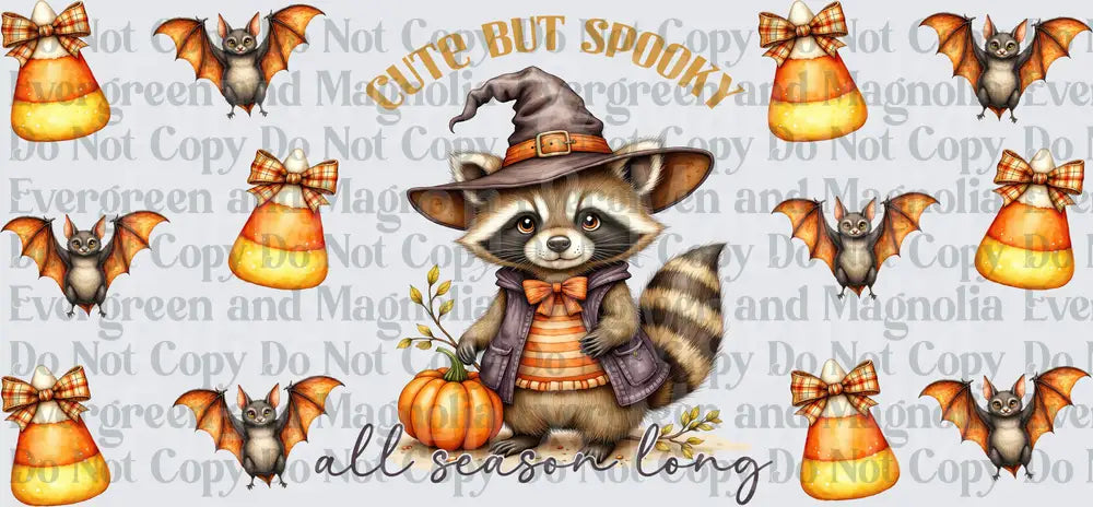 Cute But Spooky All Season Long Halloween Raccoon Witch