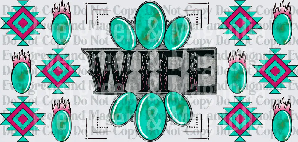 Turquoise Stone Wife Flames Western Aztec Wrap