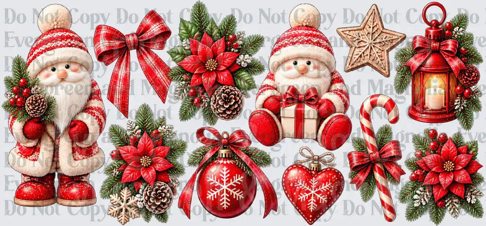 Cozy Santa Gnome Christmas Bundle Red Holiday Elements