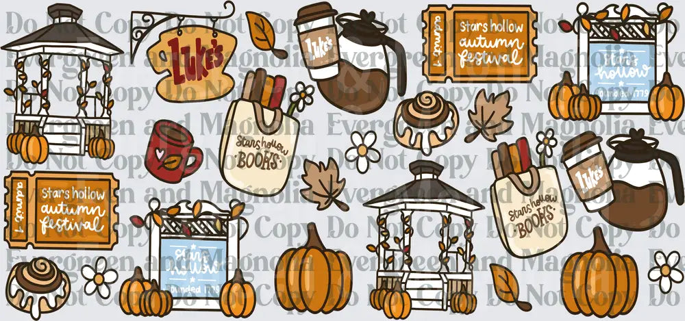 Stars Hollow Autumn Festival Fall Town Icon Bundle