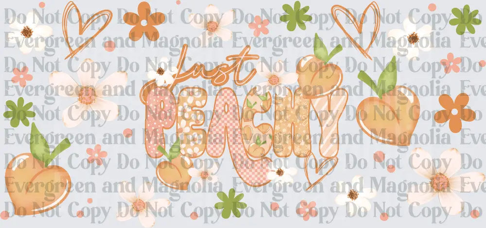Just Peachy Retro Floral Peach Script Design