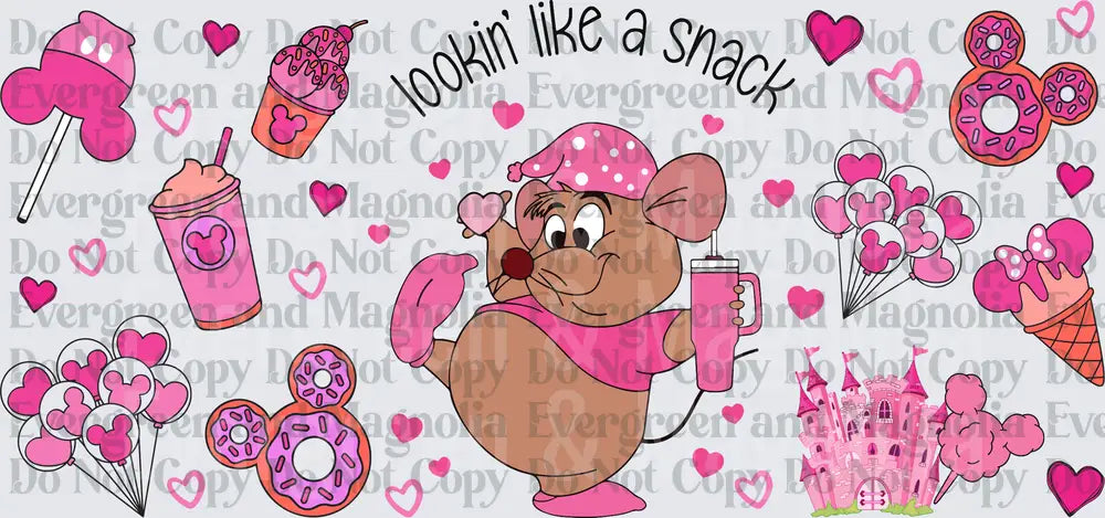 Lookin Like A Snack Chubby Mouse Pink Park Treats Design