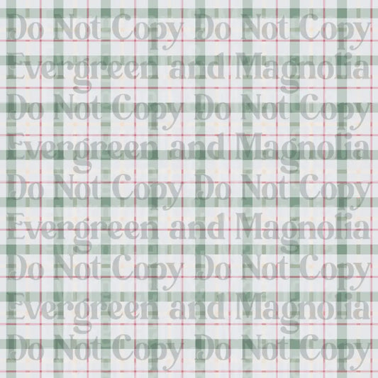 Sage Green Pink Cream Plaid Tartan Pattern