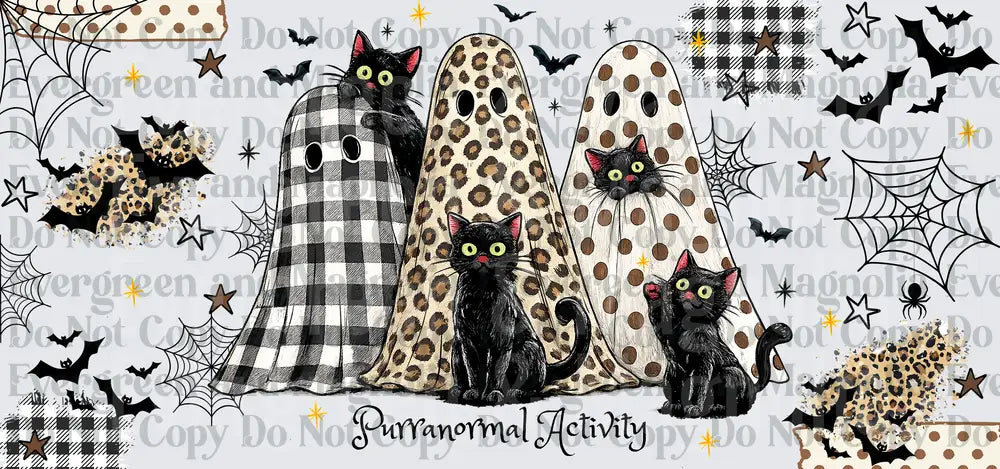 Purranormal Activity Black Cats Buffalo Plaid Leopard Ghosts