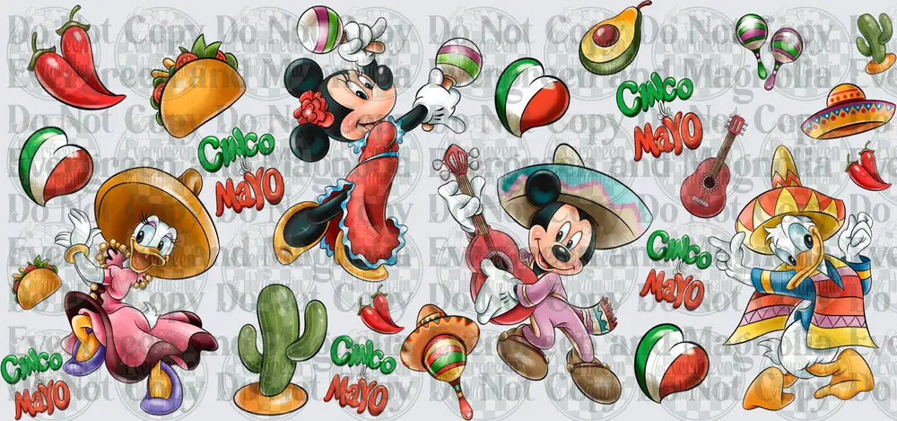 Cinco de Mayo Fiesta Cartoon Characters Celebration Sheet