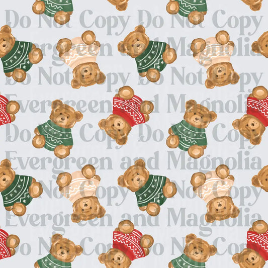 Cute Teddy Bears Christmas Sweater Pattern