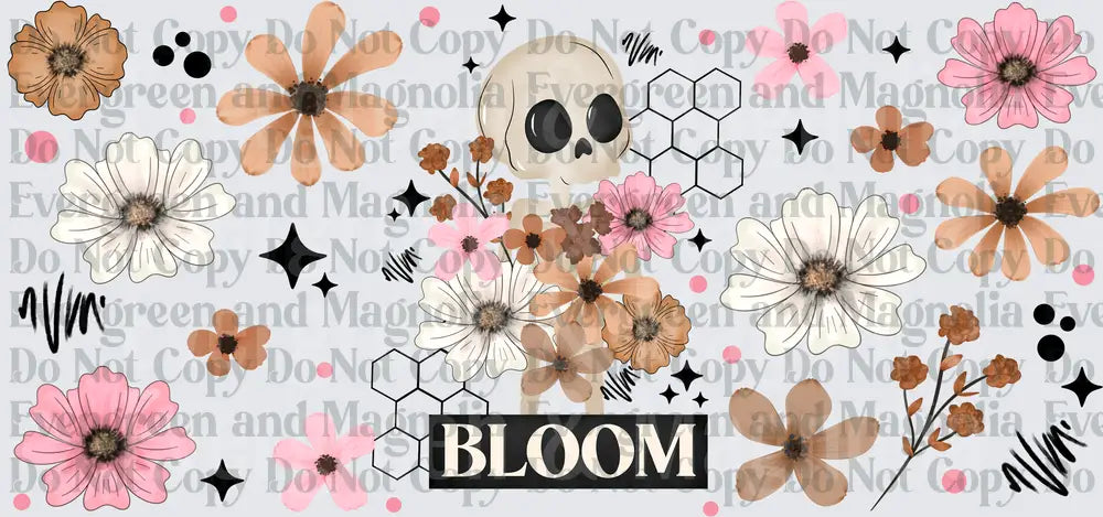 Boho Skeleton Bloom Floral Scatter Design