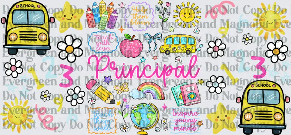 Principal Cute School Doodles Teach Inspire Bloom