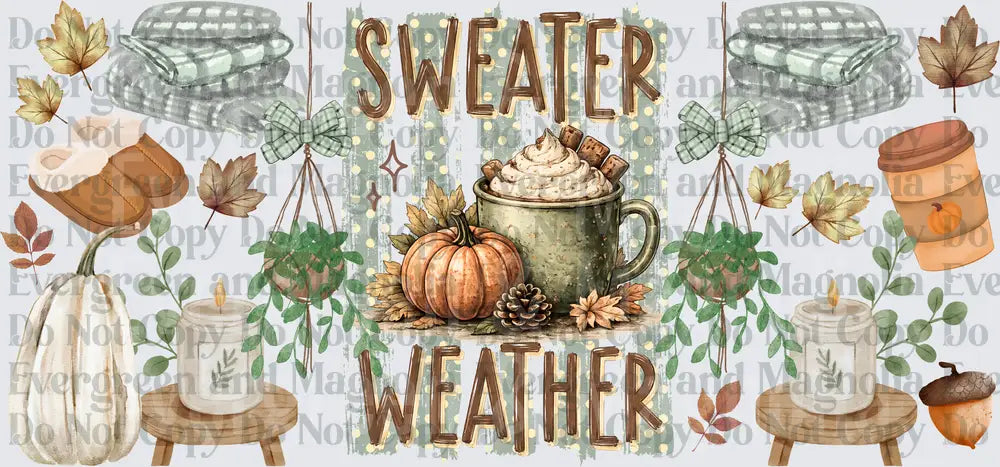 Sweater Weather Fall Cozy Pumpkin Spice Latte Mug Design