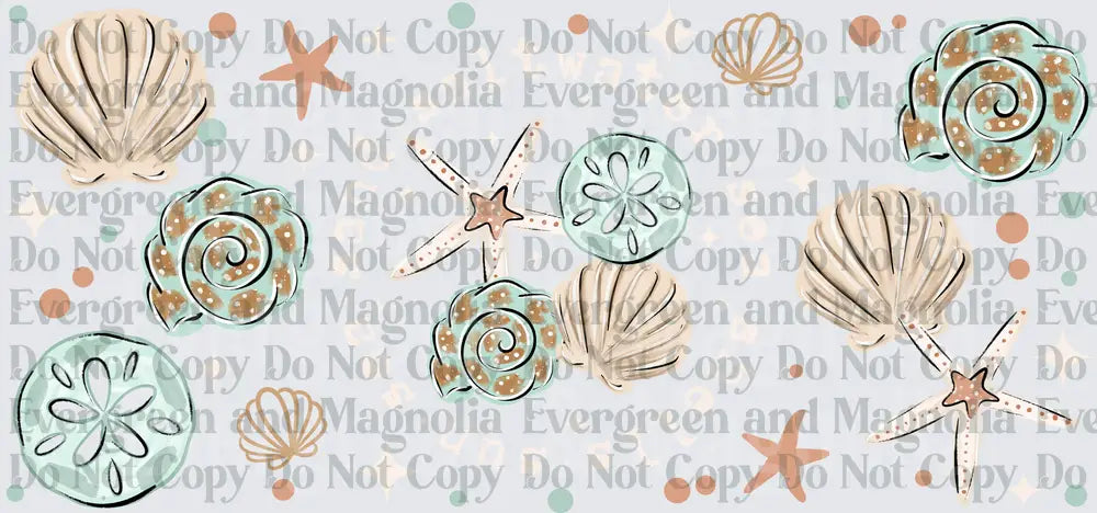 Sand Dollars Seashells Starfish Coastal Boho Beach Collage