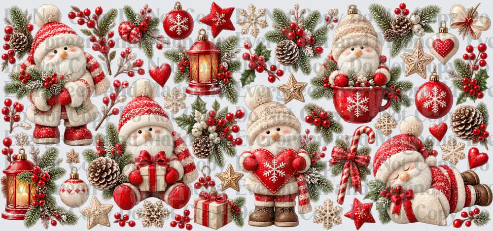 Cozy Christmas Gnomes Holly Berries Holiday Bundle Sheet