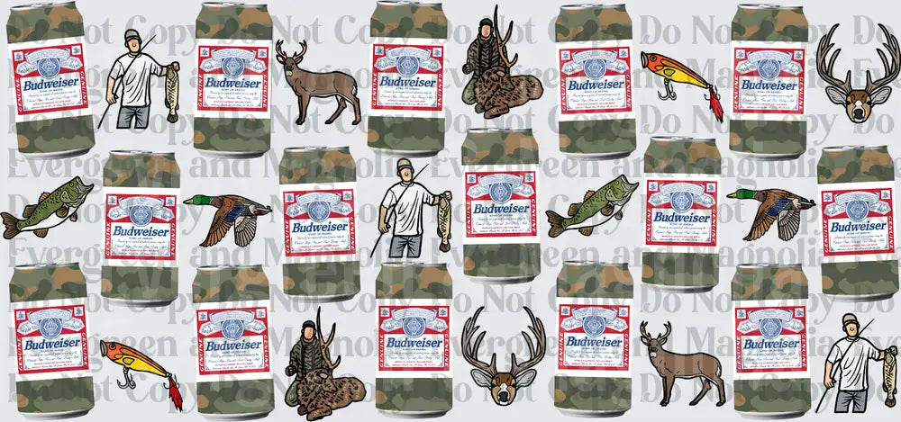 Camo Beer Can Hunting Fishing Outdoors Pattern