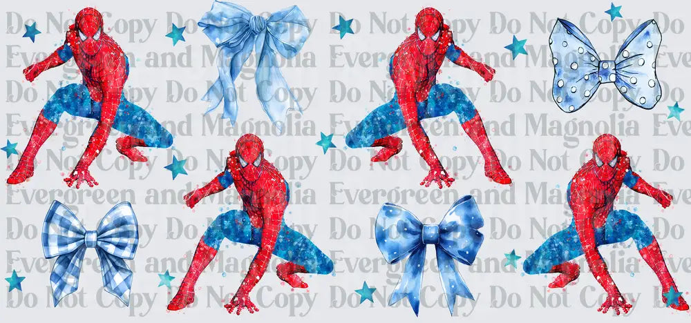 Watercolor Superhero Bows and Stars Collection