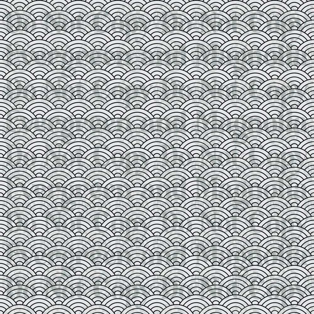 Black and White Japanese Seigaiha Wave Pattern