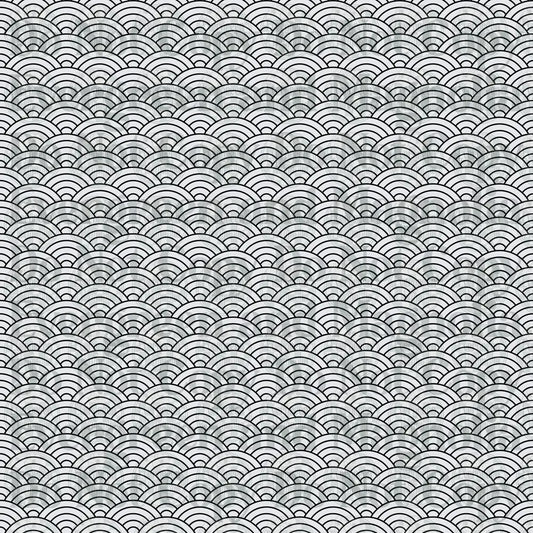 Black and White Japanese Seigaiha Wave Pattern