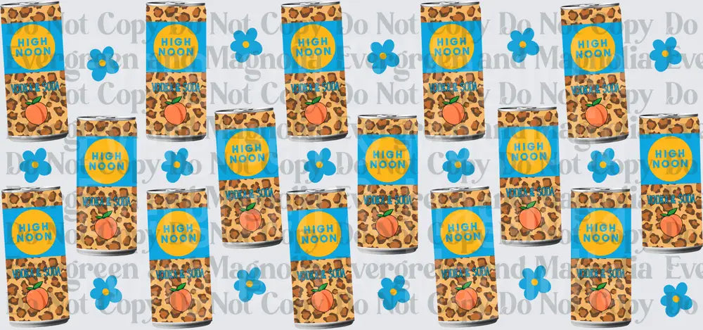 Leopard Print Peach Hard Seltzer Cans Blue Floral Pattern
