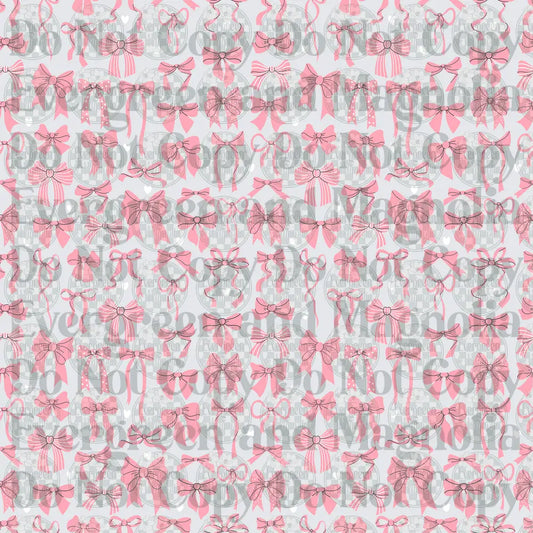 Pink Coquette Bow Ribbon Allover Pattern