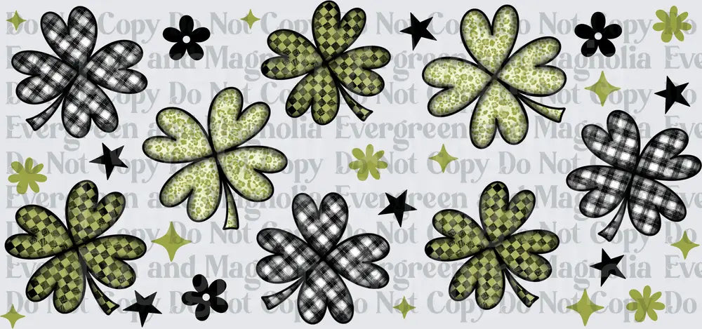 Patterned Four Leaf Clovers Stars Shamrock St Patricks Day