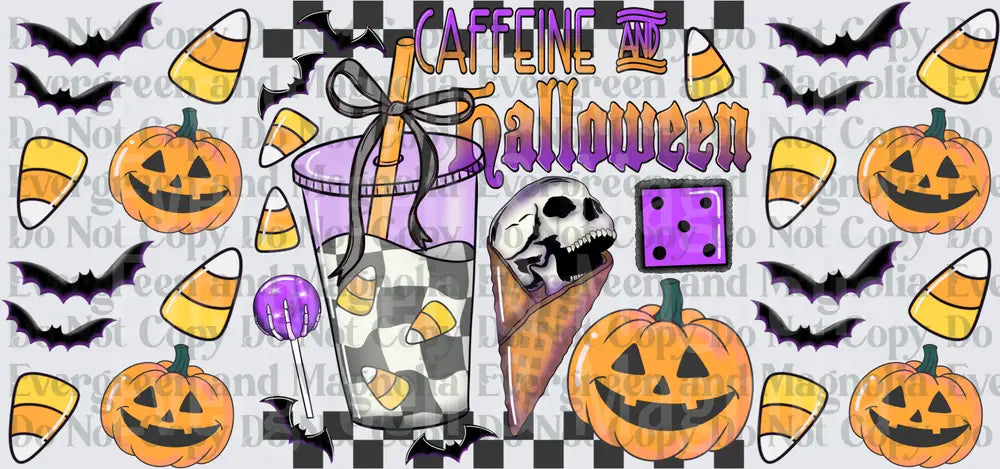 Caffeine and Halloween Spooky Drinks Pumpkins Candy Corn