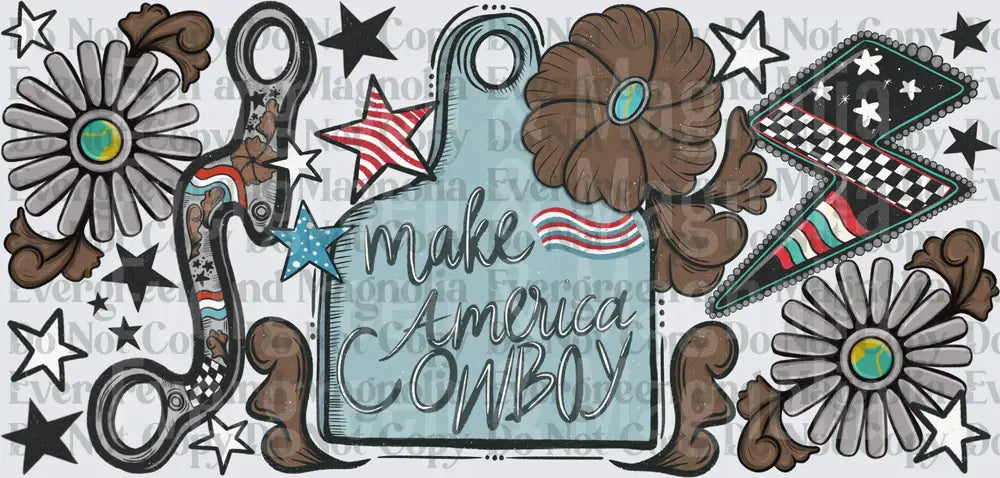 Make America Cowboy Cattle Tag Western Patriotic Design