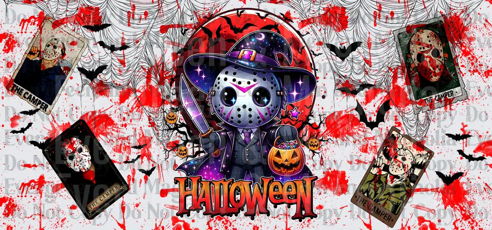 Halloween Horror Masked Killer Chibi Witch Tarot Card Wrap