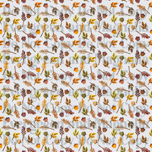 Autumn Leaves Acorns Branches Fall Pattern