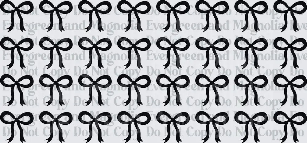 Black Ribbon Bow Repeat Pattern Silhouette