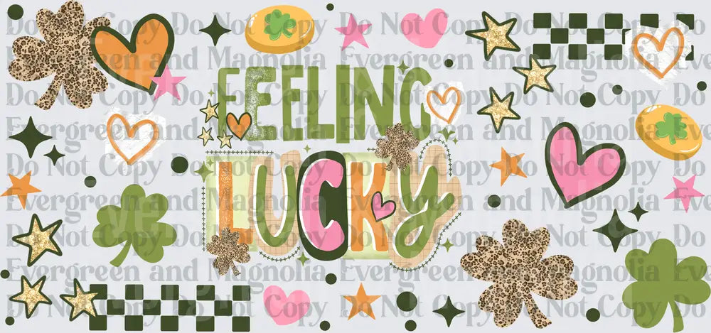 Feeling Lucky St. Patrick's Day Groovy Clover Design