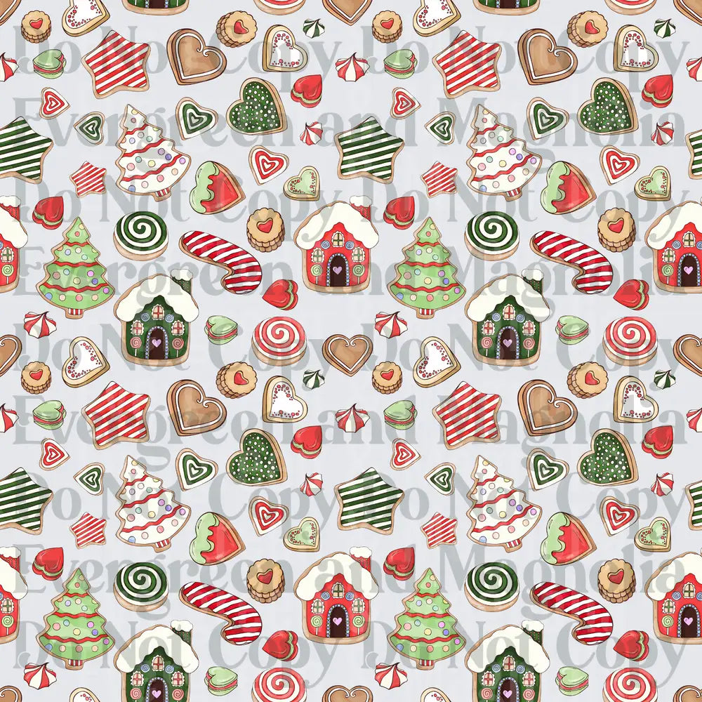 Christmas Holiday Sugar Cookie Scatter Pattern
