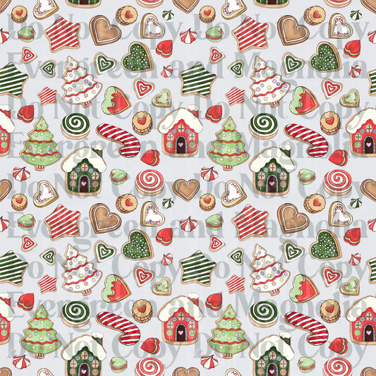 Christmas Holiday Sugar Cookie Scatter Pattern