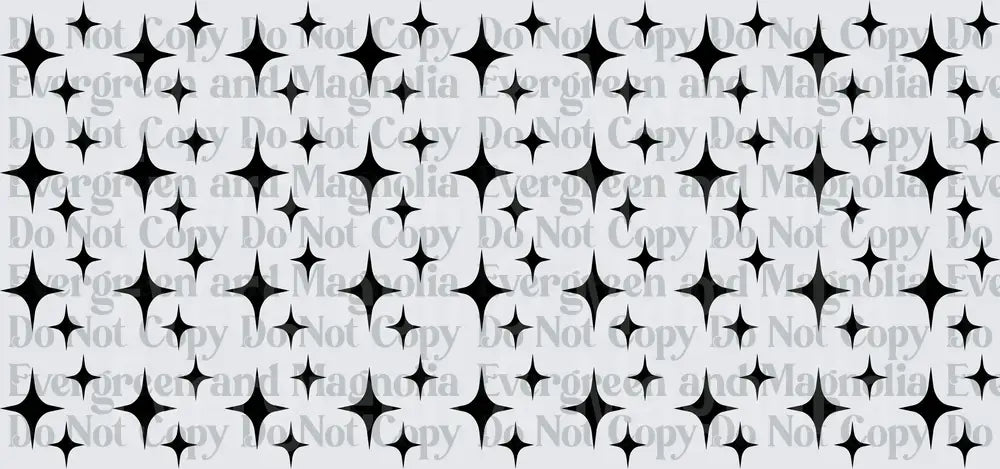 Black and White Four-Point Sparkle Stars Repeat Pattern