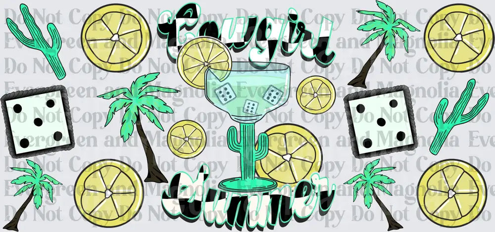 Cowgirl Summer Margarita Cactus Palm Tree Citrus