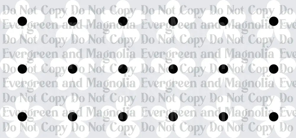 Black Polka Dot Grid Pattern on White Background