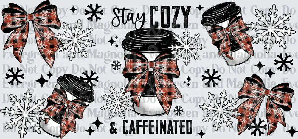 Stay Cozy & Caffeinated Buffalo Plaid Bow Coffee Cups