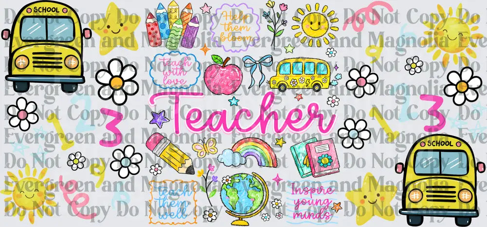 Teacher Inspire Young Minds Cute School Doodle Bundle